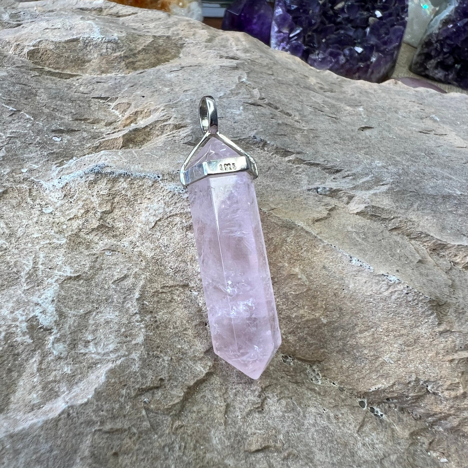 Rose Quartz Double Terminated Pendant - Spirit & Stone